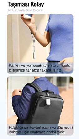 Baseus Kablosuz TWS Kulaklık Bileklik El Taşıma İpi, Airpods, Galaxy Buds Kompaz Taşıma İpi