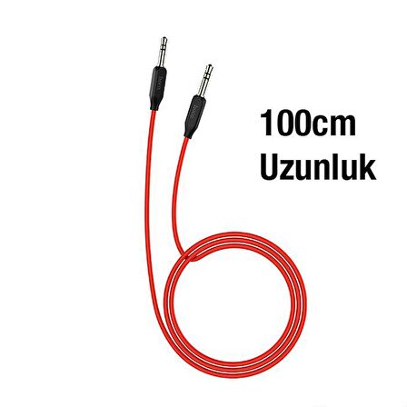 Polham Hc Seri 1 Metre 3.5mm Aux Kablo, Tv, Tablet, PC, Hoparlör için Kopukluk Yapmaz Aux Kablo