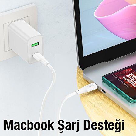 Polham HC Series 2MT 60W Type-C to Type-C Süper Hızlı Şarj ve Data Kablosu, Kopmaz Silikon Kablo, Akım ve Isı Korumalı