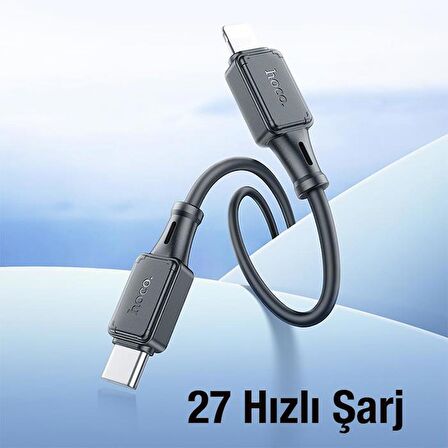 Polham HC Series 1MT 27W Type-C to iPhone Lightning Silikon Süper Hızlı Şarj ve Data Kablosu, Akım ve Isı Korumalı Kopmaz Kablo