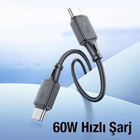 Polham HC Series 1MT 60W Type-C to Type-C Süper Hızlı Şarj ve Data Kablosu, Kopmaz Silikon Kablo, Akım ve Isı Korumalı