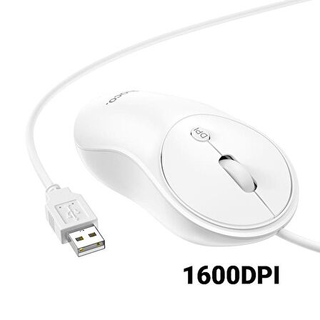 Polham HC Series 1600DPI 4D Yüksek Hassasiyet Kablolu Optik Mouse, Ergonomik Ultra Sessiz Mouse