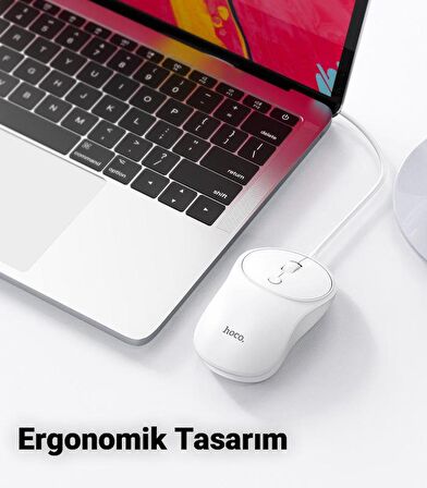 Polham HC Series 1600DPI 4D Yüksek Hassasiyet Kablolu Optik Mouse, Ergonomik Ultra Sessiz Mouse