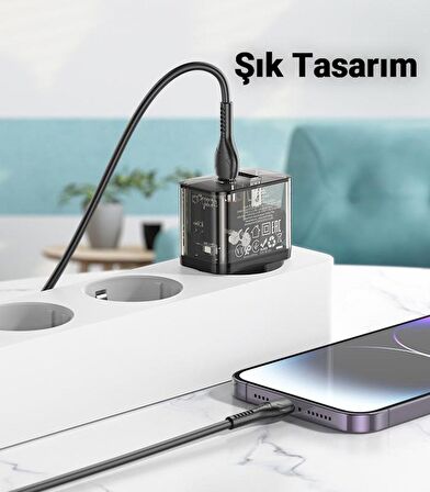 Polhammobile Lightning - Type-C 20 Watt Hızlı Şarj Aleti Siyah