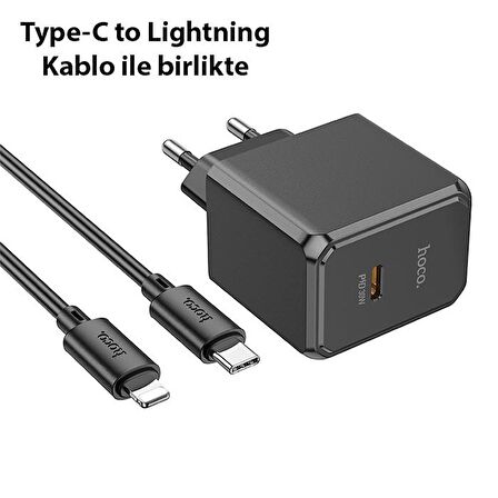 Polhammobile Lightning - Type-C Hızlı Şarj Aleti Siyah