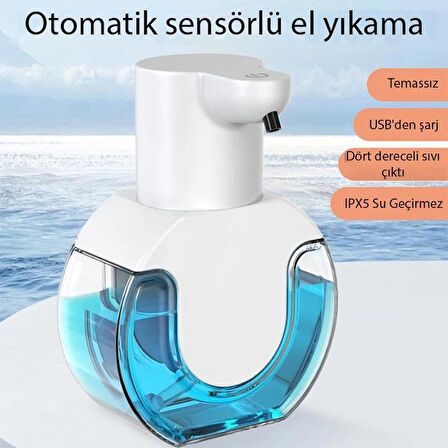 Polham 430ML Otomatik Sensörlü Sabunluk Köpük Makinesi, Tüm Sıvılar İçin Köpük Makinası, Şarjlı Duvar Askılı