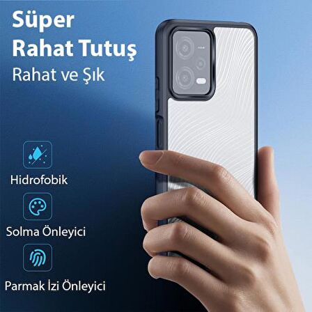 Polham Xiaomi Redmi Note 12 5G İle Uyumlu Mat Silikon Kılıf, Buzlu Sert Solmaz Parmaz İzi Önleyici Kılıf