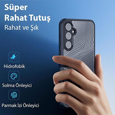 Polham Samsung Galaxy S23 FE İle Uyumlu Mat Silikon Kılıf, Buzlu Sert Solmaz Parmaz İzi Önleyici Kılıf