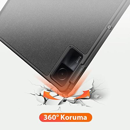 Polham Xiaomi Redmi Pad SE 11 İle Uyumlu Standlı Uyku Modlu Manyetik Kılıf, Standlı ve Ful Korumalı Kılıf