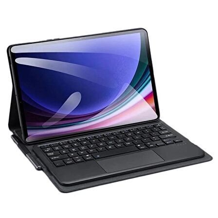 Polham Samsung Galaxy Tab S9 PLUS 12.4 inch (X810-X816B) İle Uyumlu Touchpadli Kablosuz Bluetooth Klavyeli Kılıf