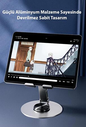 Polham Açı ve Yükseklik Ayarlı Ultra Güçlü Telefon ve Tablet Tutucu Stand, Kaydırmaz Dönebilen Stand