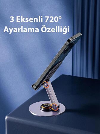 Polham Açı ve Yükseklik Ayarlı Ultra Güçlü Telefon ve Tablet Tutucu Stand, Kaydırmaz Dönebilen Stand