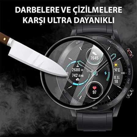 Polham Huawei Watch GT 4 46mm Ful Kaplama Ultra Dayanıklı Akıllı Saat Koruyucu, Parmak İzi Bırakmaz