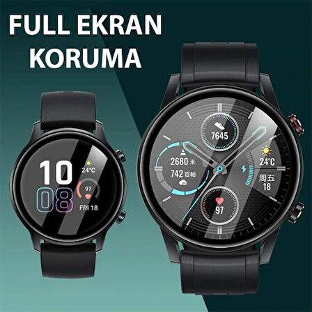 Polham Huawei Watch GT 4 46mm Ful Kaplama Ultra Dayanıklı Akıllı Saat Koruyucu, Parmak İzi Bırakmaz