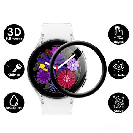 Polham Samsung Galaxy Watch 6 44mm Ful Kaplama Ultra Dayanıklı Akıllı Saat Koruyucu, Parmak İzi Bırakmaz