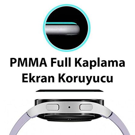 Polham Samsung Galaxy Watch 6 44mm Ful Kaplama Ultra Dayanıklı Akıllı Saat Koruyucu, Parmak İzi Bırakmaz
