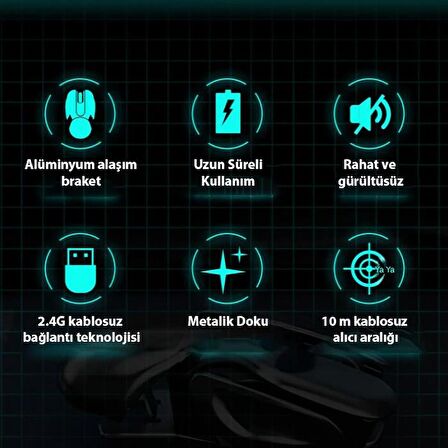 Polham 2.4G Metalik Alüminyum Şarjlı Ergonomik Süper Sessiz Kablosuz Mouse, Tarantula Tip Mouse