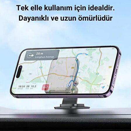 Polham SafeCar Manyetik Mıknatıslı Torpido Üstü Araç İçi Telefon Tutucu,Titremez,Düşmez Telefon Tutucu