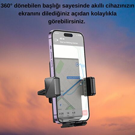 Polham Airvent Havalandırma Girişli Araç İçi Telefon Tutucu, Klipsli Düşmez Titremez Telefon Tutucu
