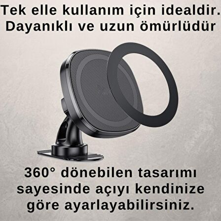 Polham Torpido Üstü Magsafe Manyetik Araç İçi Telefon Tutucu, Süper Güçlü Mıknatıslı Telefon Tutucu