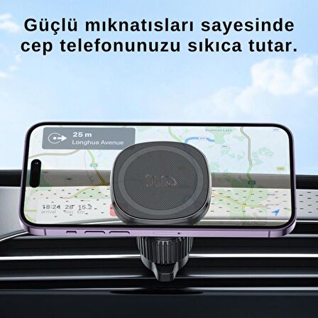 Polham Airvent Magsafe Manyetik Araç İçi Telefon Tutucu, Klipsli Süper Mıknatıslı Telefon Tutucu