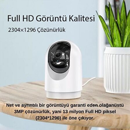 Polham HC Full HD Gece Görüşlü Wifi Bağlantılı CCTV-PTZ İç Mekan Ses Görüntü Güvenlik Kamerası, İP65