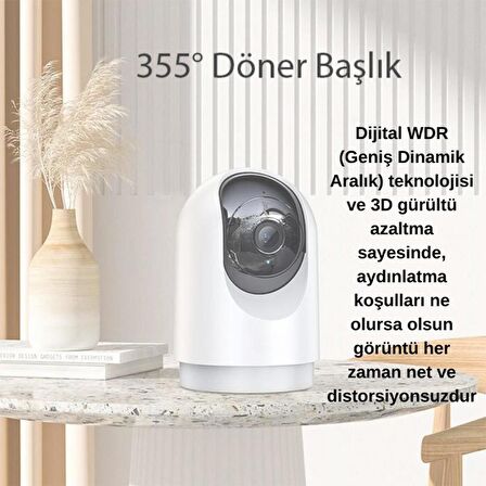 Polham HC Full HD Gece Görüşlü Wifi Bağlantılı CCTV-PTZ İç Mekan Ses Görüntü Güvenlik Kamerası, İP65