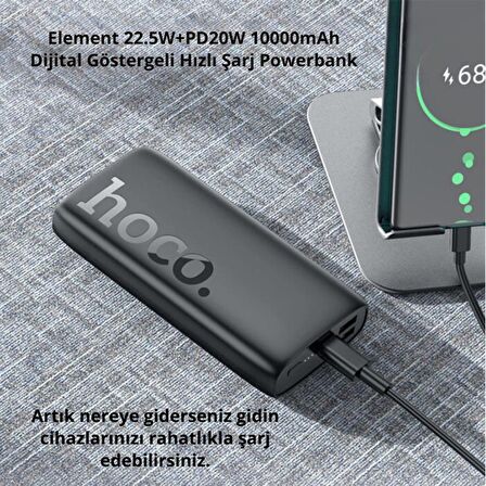 Polham HC Süper Hızlı 22.5W 10.000mAh Powerbank, Akım ve Isı Korumalı, Telefon, Tablet Powerbank