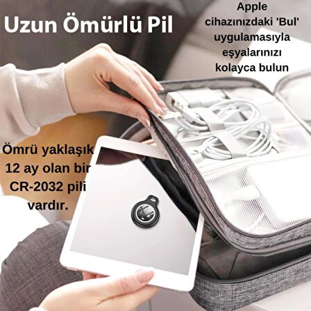 Polham Apple Lisanslı Akıllı Takip, Kayıp Cihazı Air Tag Kedi Köpek Araç Bavul Kayıp Bulma Cihazı