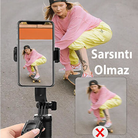 Polham 2in1 Kumandalı Selfie Çubuğu ve Tripod, Telefon, Fotoğraf Makinası İçin 175 Cm Titreme Önleyici Tripod