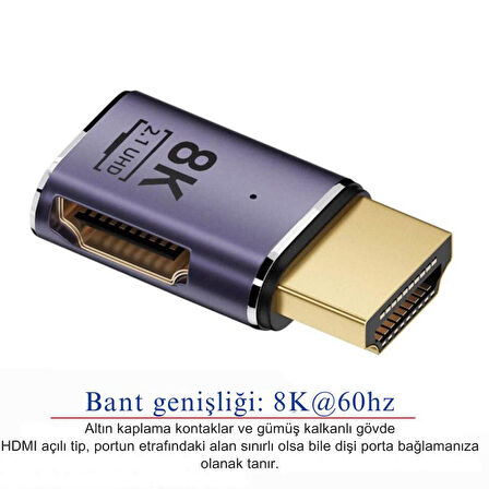 Polham HDMİ to 8K 60Hz HDMİ Çevirici Adaptör, 1K,2K,4K HDMİ Girişi 8K HDMİ Dönüştürücü Başlık