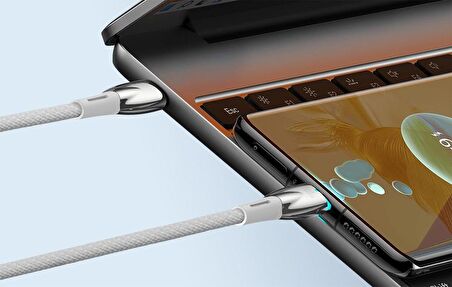 Baseus Süper Hızlı 100W 1 Metre Type C To Type Şarj ve Data Kablosu, Kopmaz Halat Kablo 480 Mb Hızlı