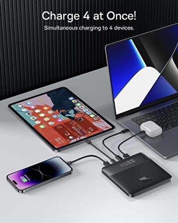 Baseus 100 W 20000 mAh Hızlı Şarj Powerbank Siyah 