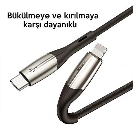 Baseus 18W 1 MT İphone 7, 8, X, 11 Serisi USB C To Lightning Şarj ve Data Kablosu, Süper Hızlı Kablo