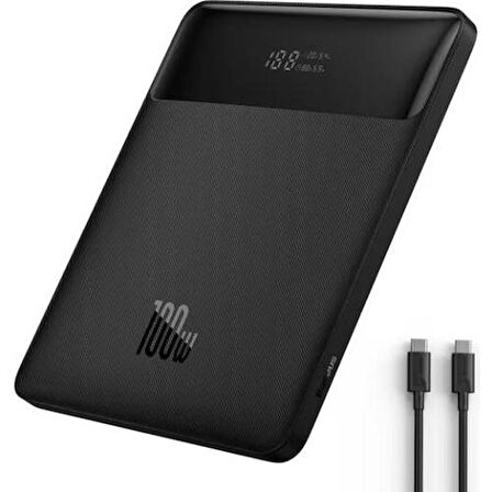 Baseus Super 100 W 20000 mAh Hızlı Şarj Powerbank Siyah 