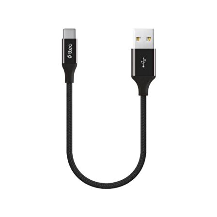 Ttec 30Cm Süper Hızlı Type C Şarj ve Data Kablosu, Örgü Kopmaz Halat Type C Kablo, Powerbank Şarj Kablosu