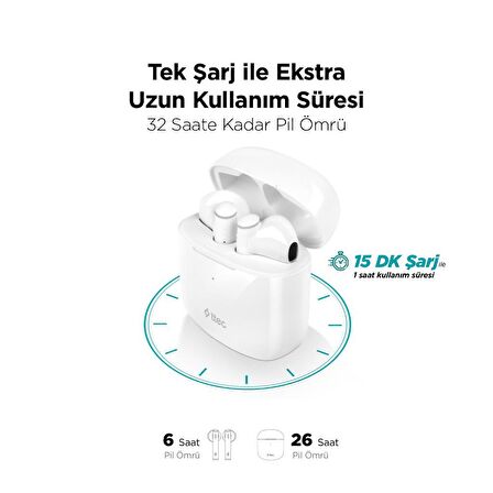 Polham Ttec ENC Gürültü Engellemeli 4 Mikrofonlu Bluetooth Kulaklık, Su Geçirmez Uzun Şarjlı Hafif