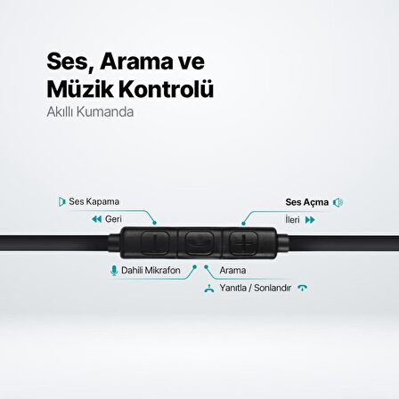 Ttec Hd Mikrofonlu Ergonomik Kulakiçi Kablolu Type-c Kulaklık, Kumanda Kontrollü Stereo Sesli Kulaklık