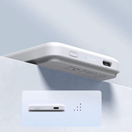 Polhammobile Magsafe Iphone 14 14 Pro 14 Pro Max 5000 mAh Hızlı Şarj Powerbank Beyaz 