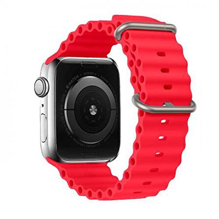 Polham Apple Watch 7-8 İle Uyumlu 45mm Marine Loop Silikon Kordon, Ultra Hafif ve Rahat Kayış