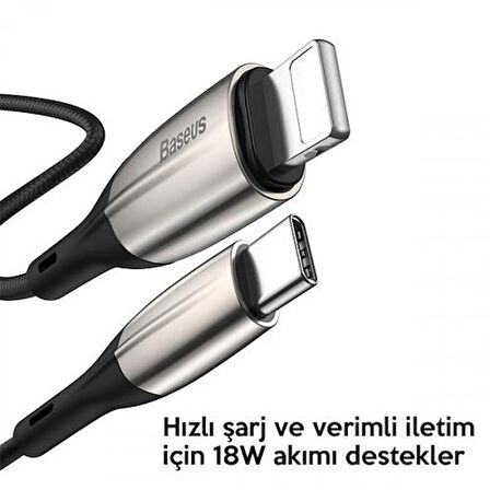 Baseus 18W 1 MT İphone 12 Pro Max Serisi USB C To Lightning Şarj ve Data Kablosu, Süper Hızlı Kablo