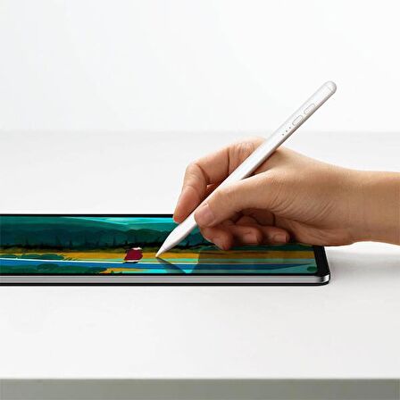 Baseus 130Mah Şarjlı Apple iPad Pro 3, 4 Dokunmatik Tablet Kalemi, Aktif Versiyon, Yedek Uçlu, Ledli