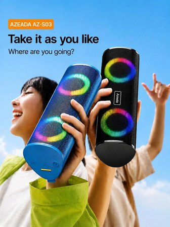 Azeada Morein Dual RGB Bluetooth Hoparlör Mavi