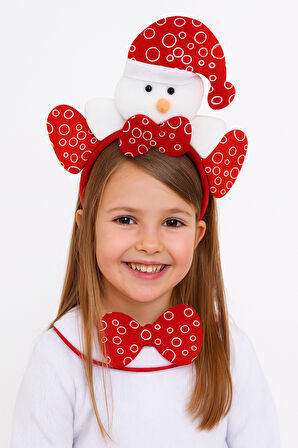 Peluş Kardan Adam Figürlü Yılbaşı Tacı – Parti ve Yeni Yıl Aksesuarı