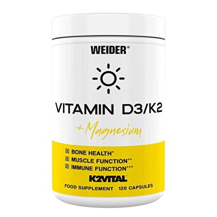 WEIDER Vitamin D3/K2 + Magnesium – 120 caps