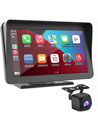 TeknoMoon 7" Taşınabilir Kablosuz Apple CarPlay Android Auto Airplay Android 2024 Version Araba Ekranı