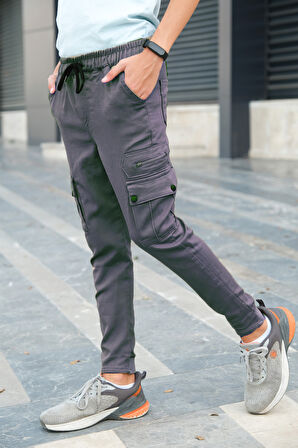 Erkek Çocuk Likralı Çift Cepli Kargo Pantolon