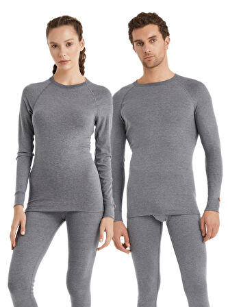 Unisex Termal Tişört 2. Seviye 9259 - Gri Melanj