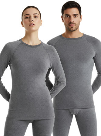 Unisex Termal Tişört 2. Seviye 9259 - Gri Melanj