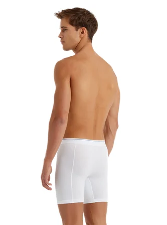 Erkek Retro Pamuk Elastan Boxer 9216 - Beyaz